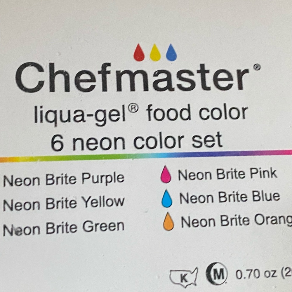 NIB Chefmaster Food Coloring 6 Neon Never Opened